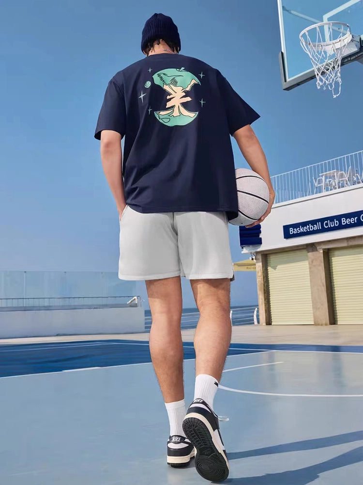 Uzis Apple Basketball Art T-Shirt | Urban Streetwear