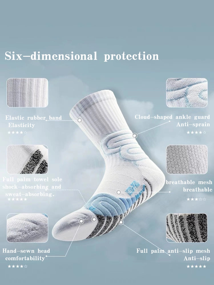 UZIS Pro Basketball Socks | 360° Grip Arch Compression