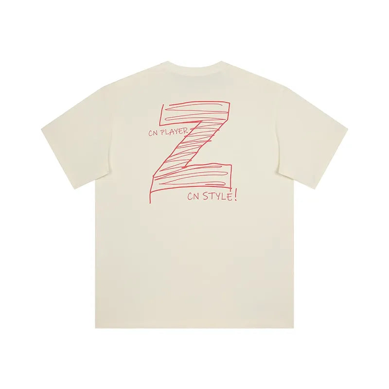UZIS CN Style Basketball T-Shirt | Hand-Drawn Z for Streetball Culture
